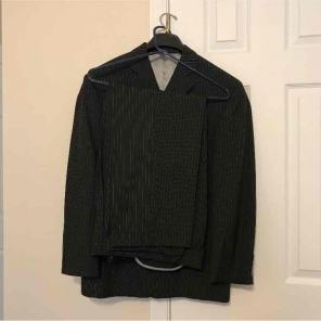 Haggar Enterprise black pinstripe suit