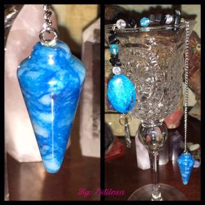 Powerful Blue Crazy Lace Agate Pendulum