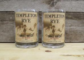 Templeton Rye Whiskey Upcycled GlassesX2