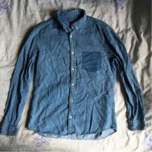 Men's Faux Pocket Denim Button-up