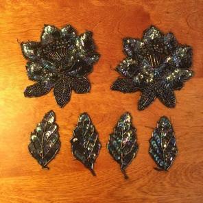 Blue Sequin Beaded Patches