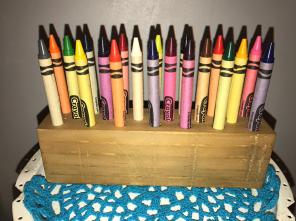 Handmade Recycled Wood Crayon Holder
