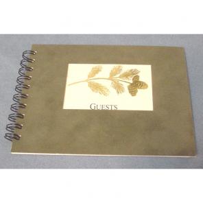Spiral Bound Blank Guest Book Microsuede