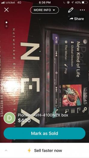 Pioneer 7” Screen Stereo Deck