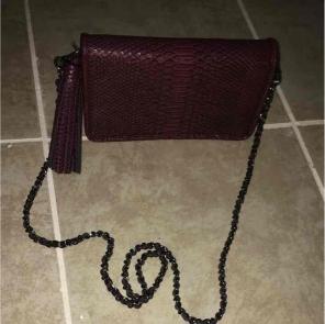 ZARA burgundy crocodile crossbody bag