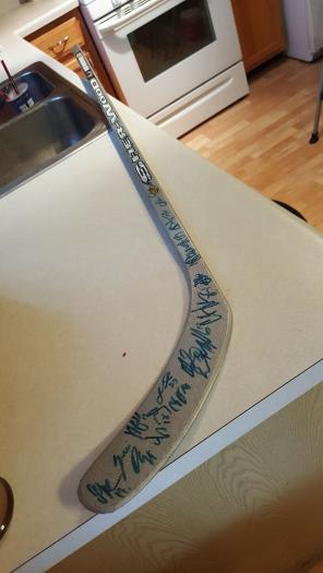 Autographed 06/07 Blackhawks team stick