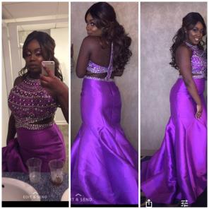 Women's Rhinestone Purple Ballroom/Prom