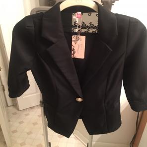 Dressy Blazer 3/4 Sleeves Lace Inset NWT