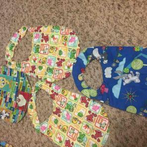 Lot of 4 neutral style burp cloths/bibs