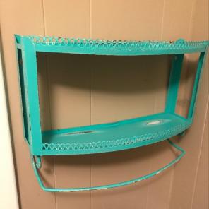Vintage Metal Wall Shelf Turquoise