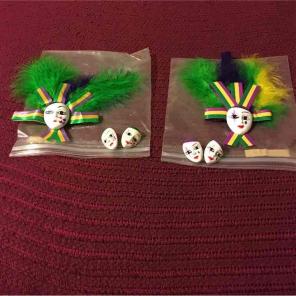 Mardi Gras Pin & Earrings