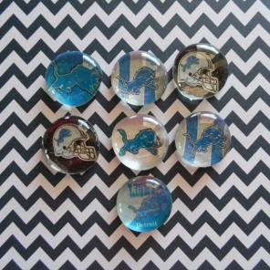 Detroit Lions glass beads magnet set