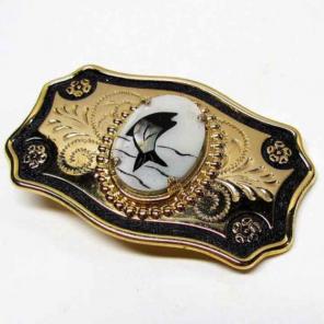 Belt Buckle Fish Mother of Pearl