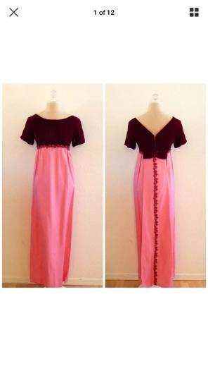 Hippie Pink Maroon Formal Empire Dress