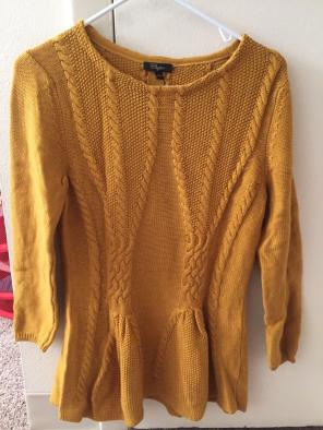 Peplum Sweater In Mustard