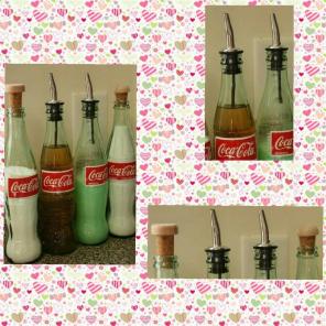 4 Coca cola bottle decor