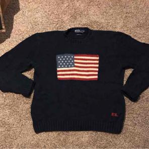 Ralph Lauren flag sweater men's sz XL