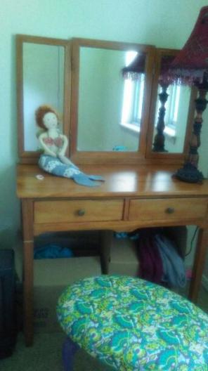 Makeup Vanity and DIY stool