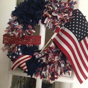 Fourth of July Rag Wreath