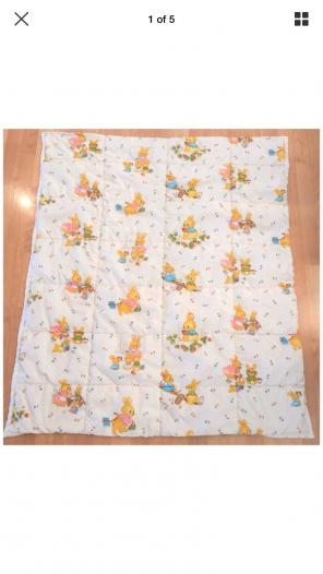 Vintage Baby Crib Blanket Quilt Bunny
