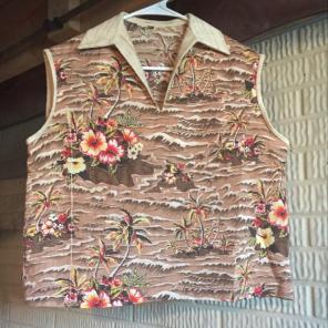 Vintage 1970's Hawaiian Vest Medium