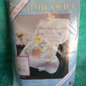 Cross Stitch Baby Quilt Kit New Sealed