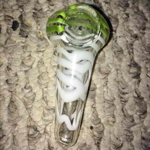 FREE SHIP! Small White & Green Bowl