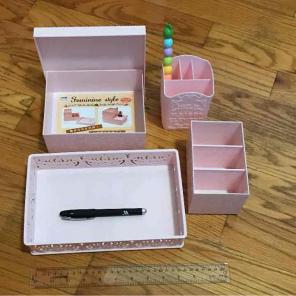 Pink vanity craft stationary organizers