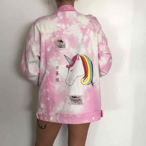Pink Unicorn Denim Jacket