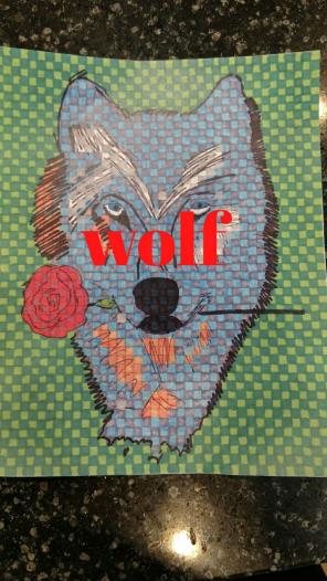 Wolf homemade picture 8x10 inches