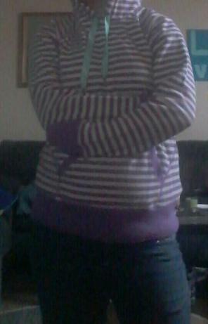 Purple and White Tek Gear Hoodie Sweater