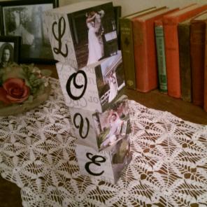 Wooden love blocks