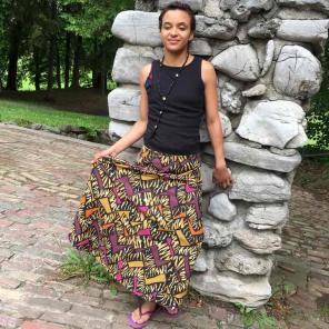 Funky Vintage Vibrant Print Skirt