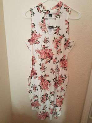 Floral Choker Neck Bodycon Dress