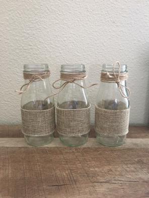 Burlap And Twine Glass Decor