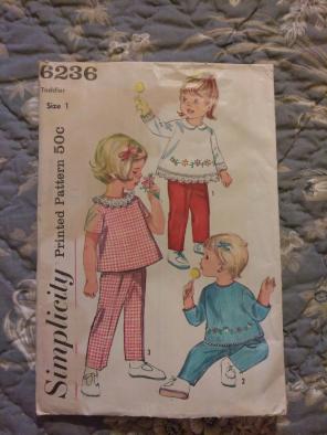 Toddler Sewing Pattern Size 1 Vintage