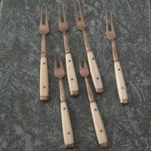 Vintage Gold Plated Relish Forks