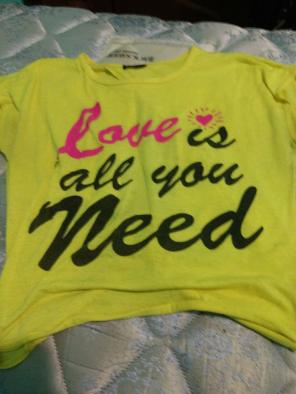 Love Is All You Need Yellow Half Shirt