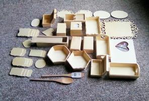 40+ Pieces Unfinished Craft Wood, Art