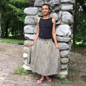 Vintage handmade layered floral skirt