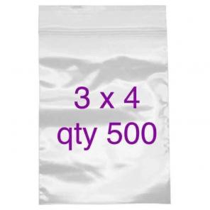 3x4 Clear resealable zip lock (500)