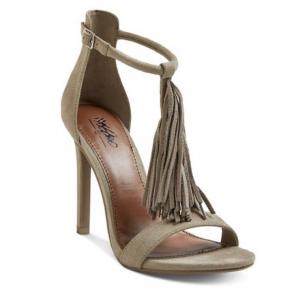 NWT Taupe Fringe Tassel Heels