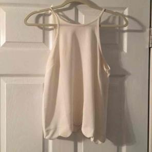 White Tank Top with Scalloped Hem