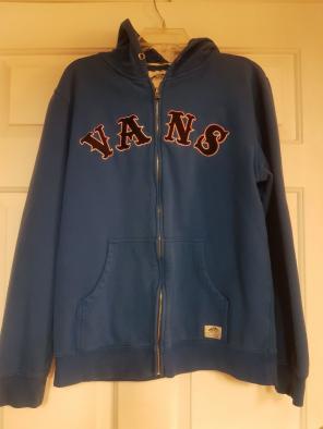 Men's Blue Vans Zippered Hoodie -Medium