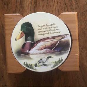 4 Duck Coasters & Holder
