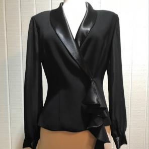 J.R. Nite VTG Black Side Button Blouse