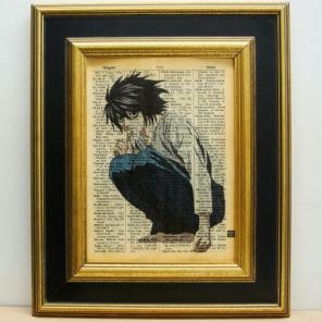 L print vintage dictionary page