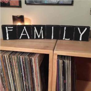 Family Handmade Black Wood Blocks