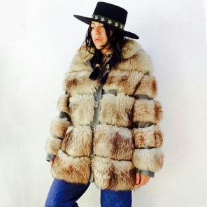 Vtg statement wool mongolian coat