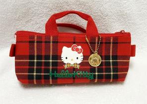 Hello Kitty Sanrio Red Plaid pouch bag